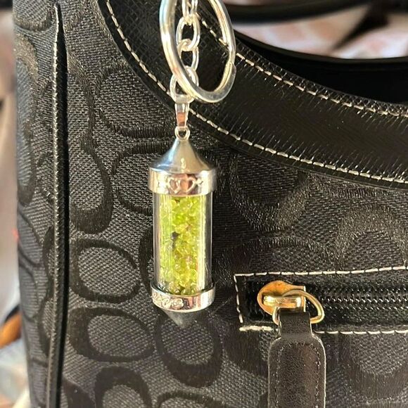 Genuine Gemstone Purse Charm Keychain - NEW - Picture 2 of 7